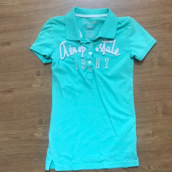 Aeropostale Polo Shirt Size XS Blue/Green Shirt - Picture 1 of 7